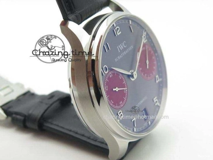 MIROTIME 0406 Portuguese Real PR IW500126 ZF 1:1 Best Edition Grey Red Dial On Black Leather Strap A52010 V Resilient 7333